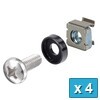 EZ-M6CKS-4 - Rackmount M6 Cage Nuts Screws - 4 pcs Silver